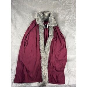 NWT Antthony Original Duster Women's 1X Fur Trim Red